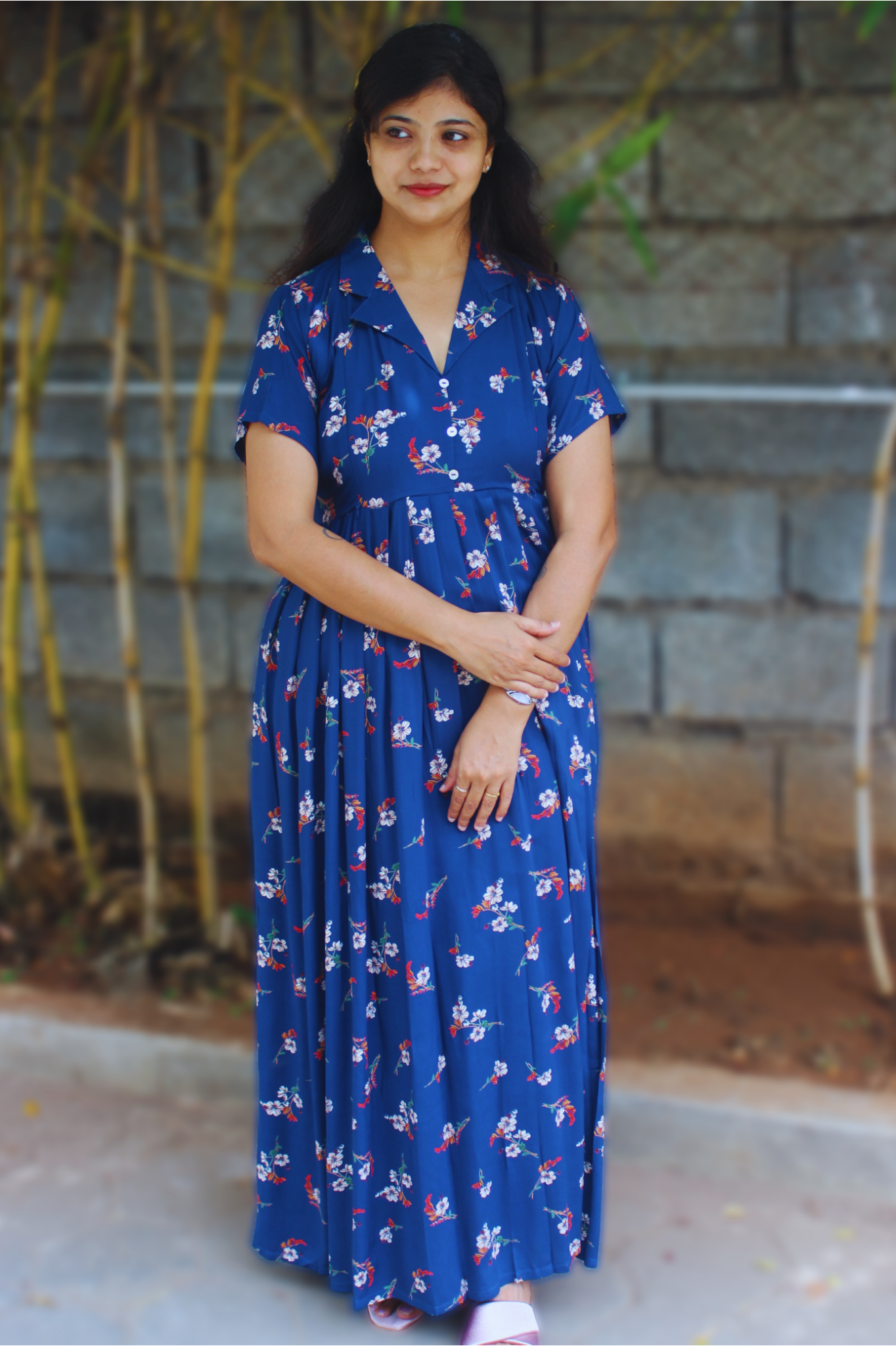 NAVY FLORAL MAXI