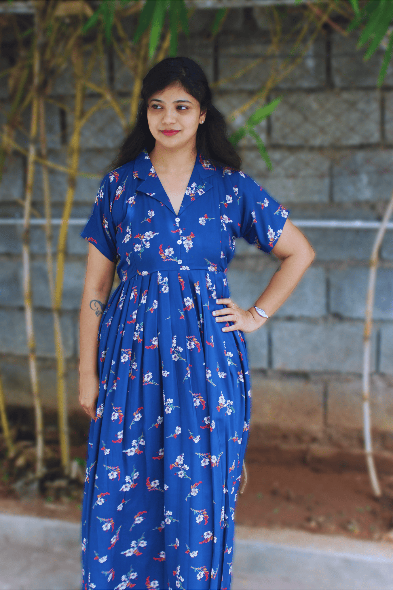 NAVY FLORAL MAXI