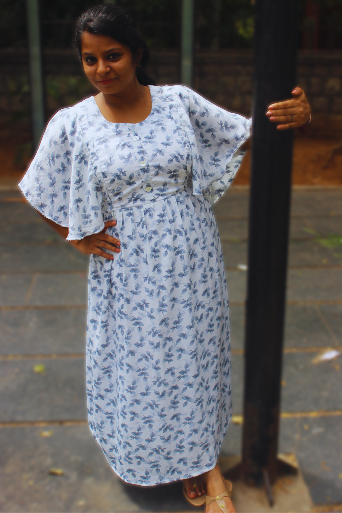 LEAF PRINT DRESS