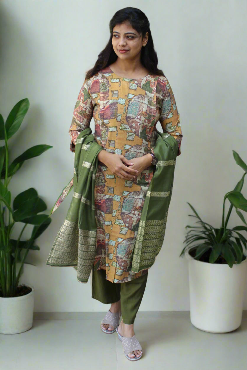 EARTHLY ABSTRACT PRINTED KURTA