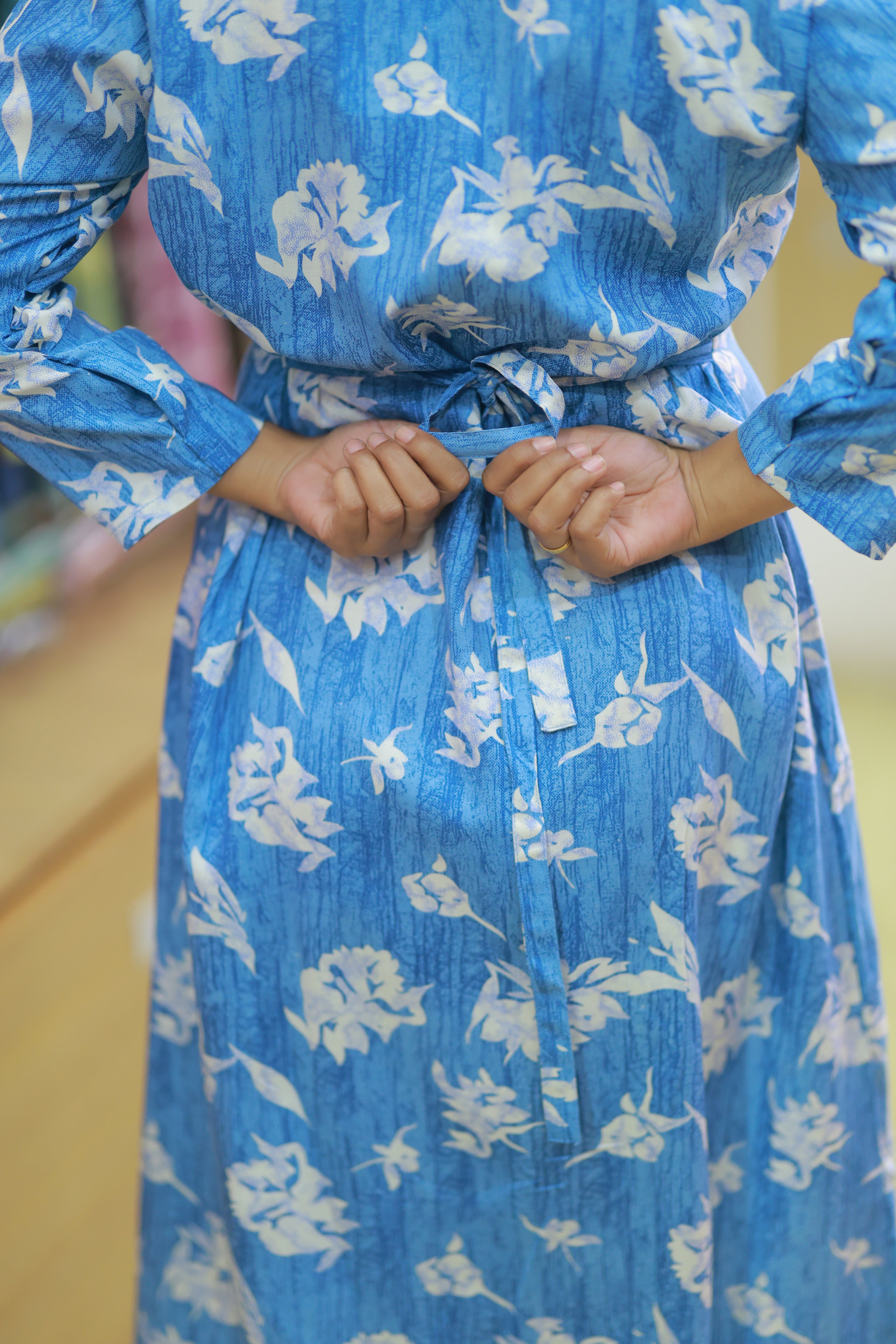 SKY GLOW FLORAL DRESS