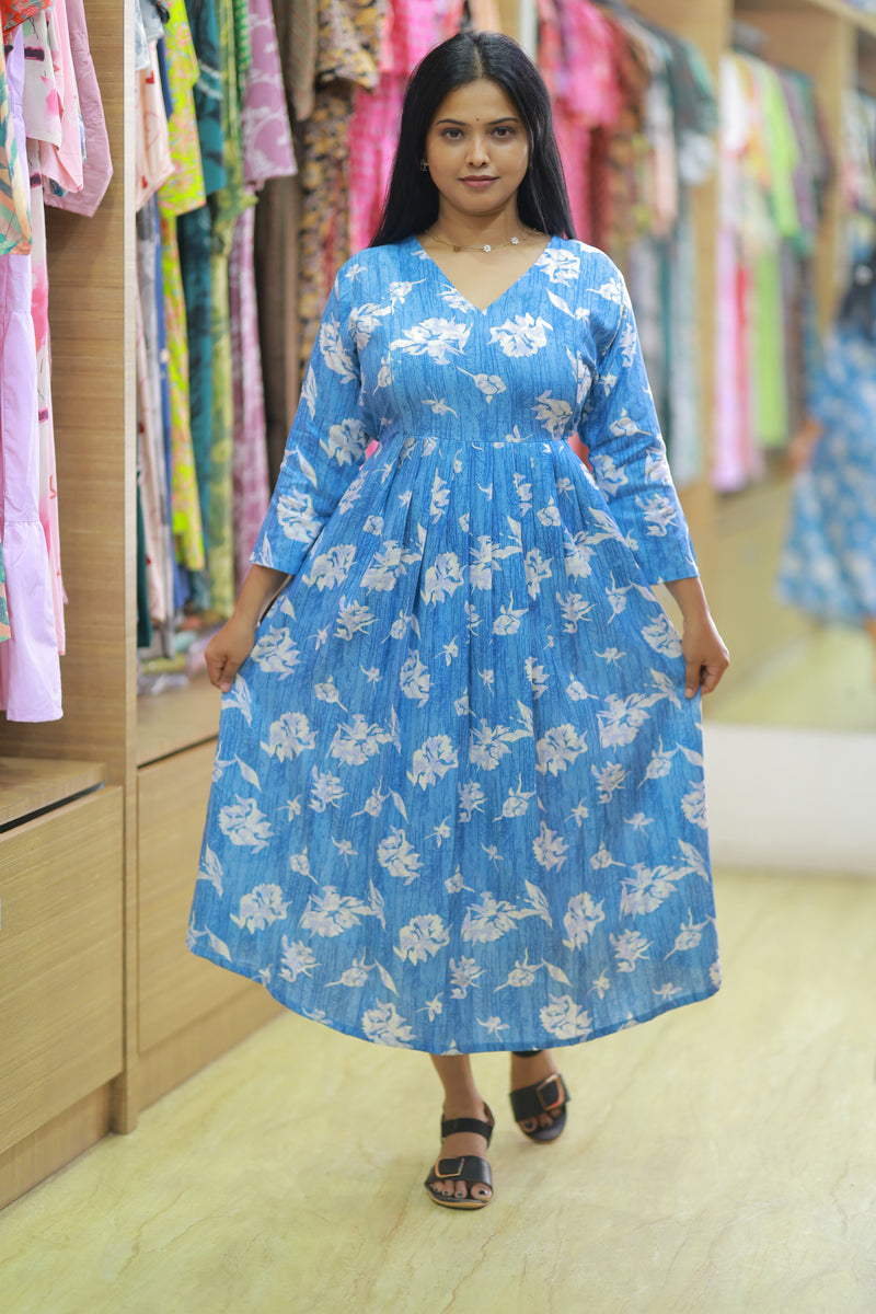 SKY GLOW FLORAL DRESS
