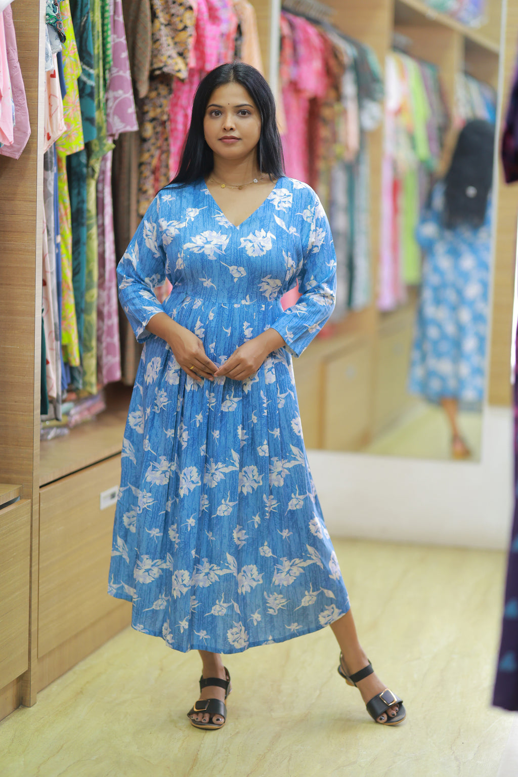 SKY GLOW FLORAL DRESS