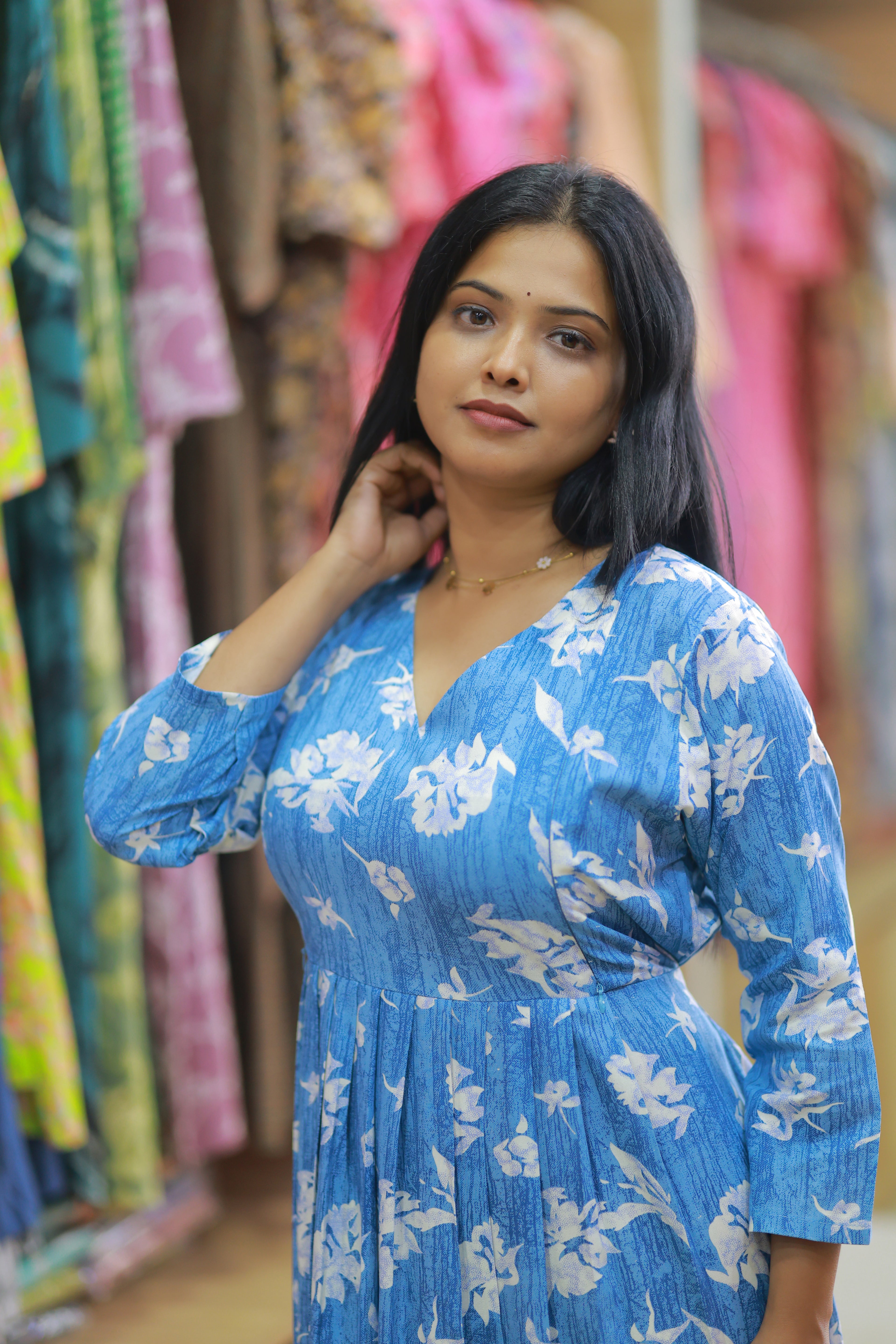 SKY GLOW FLORAL DRESS