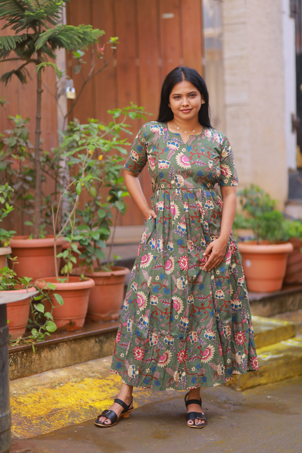 OLIVE GREEN GOWN