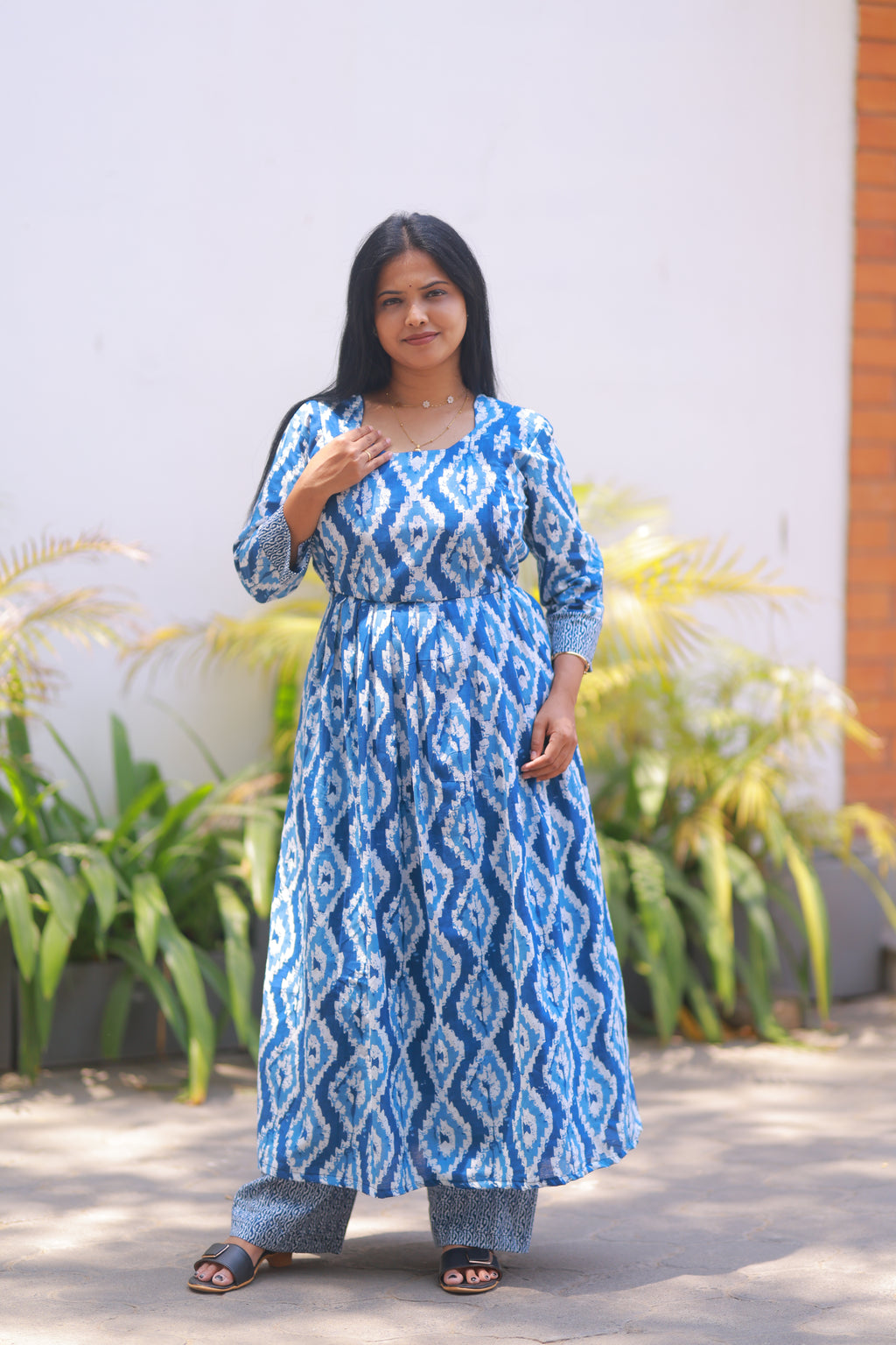 Olive Green Anarkali Set