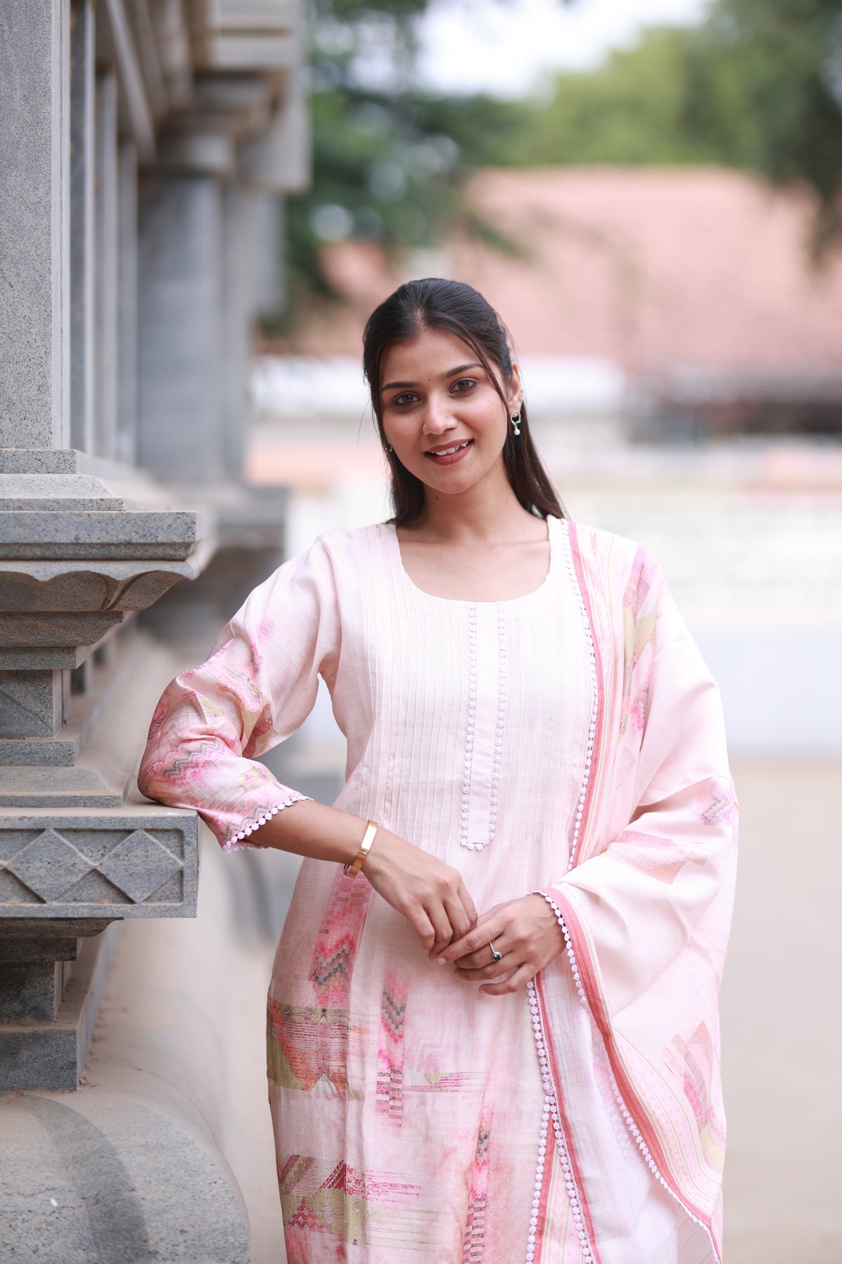 PINK LOTUS SUIT SET WITH DUPATTA