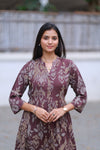 BROWN IKKAT DRESS