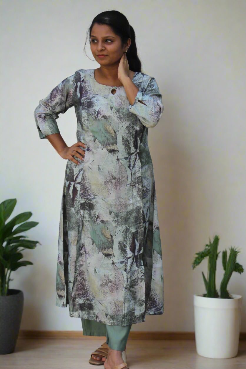 LEAF PRINT KURTA SET