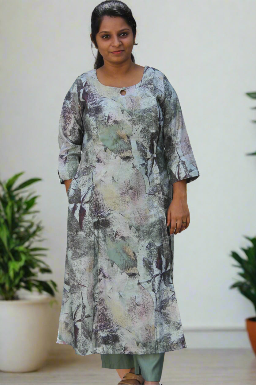 LEAF PRINT KURTA SET