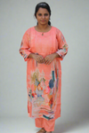 Coral canvas kurta set