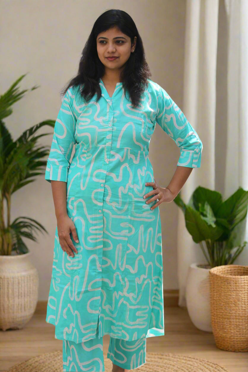 AQUA MAZE SHIRT DRESS