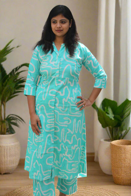 AQUA MAZE SHIRT DRESS