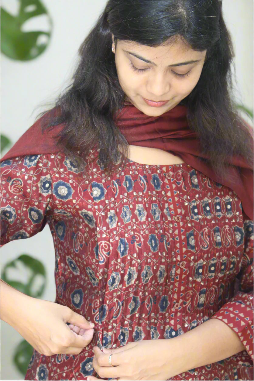 RUST ROYALE ANARKALI SET