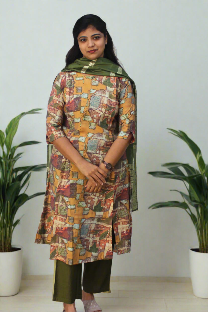 EARTHLY ABSTRACT PRINTED KURTA