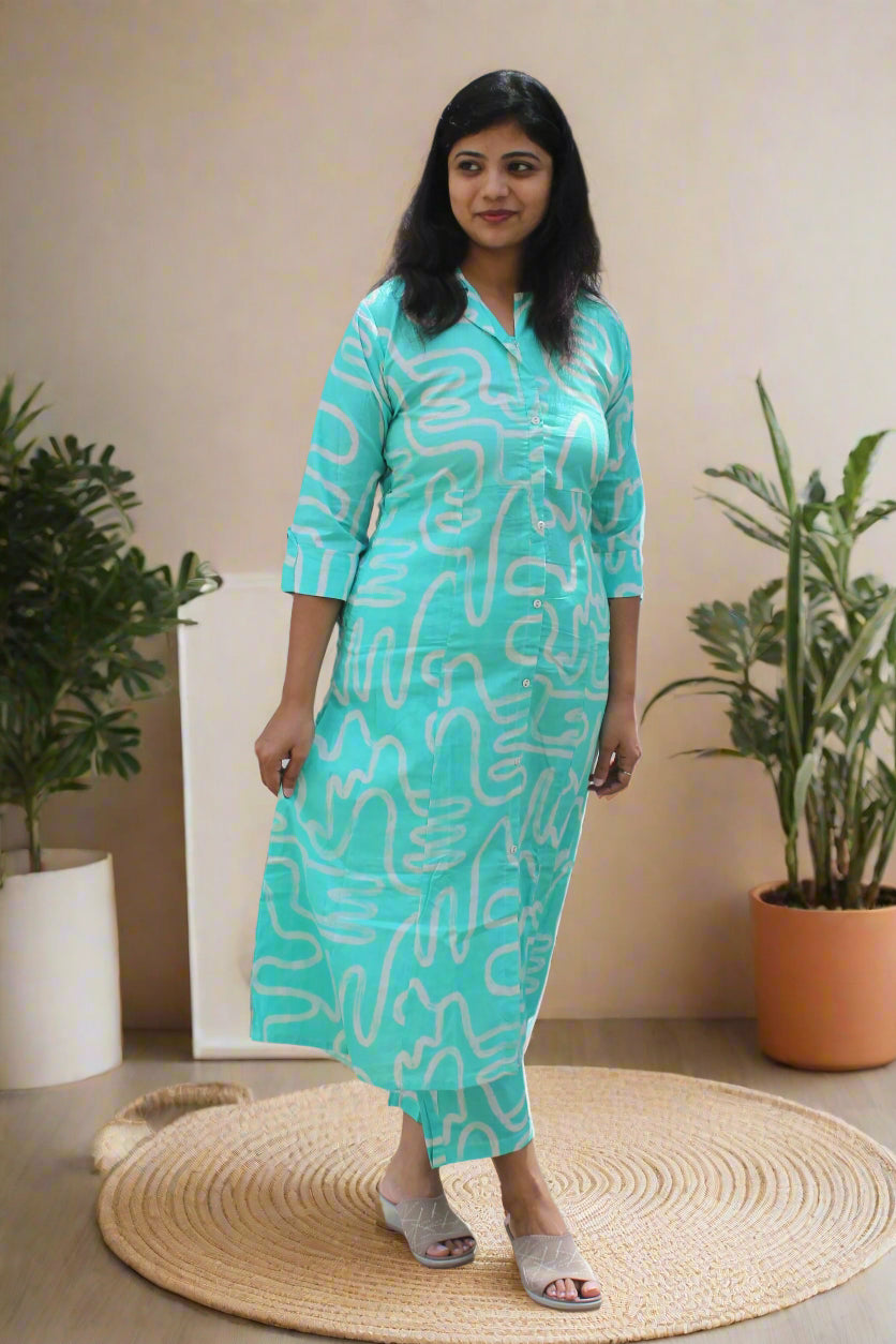 AQUA MAZE SHIRT DRESS