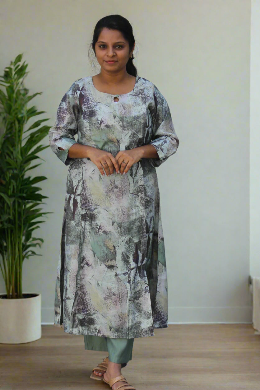 LEAF PRINT KURTA SET