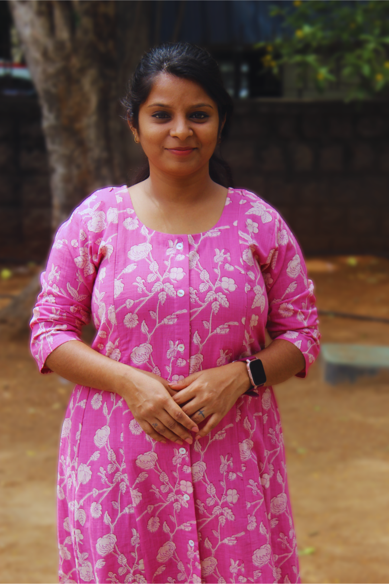 PINK FLORAL A LINE DRESS