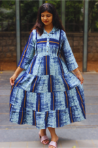 COLLERED TIERED DRESS