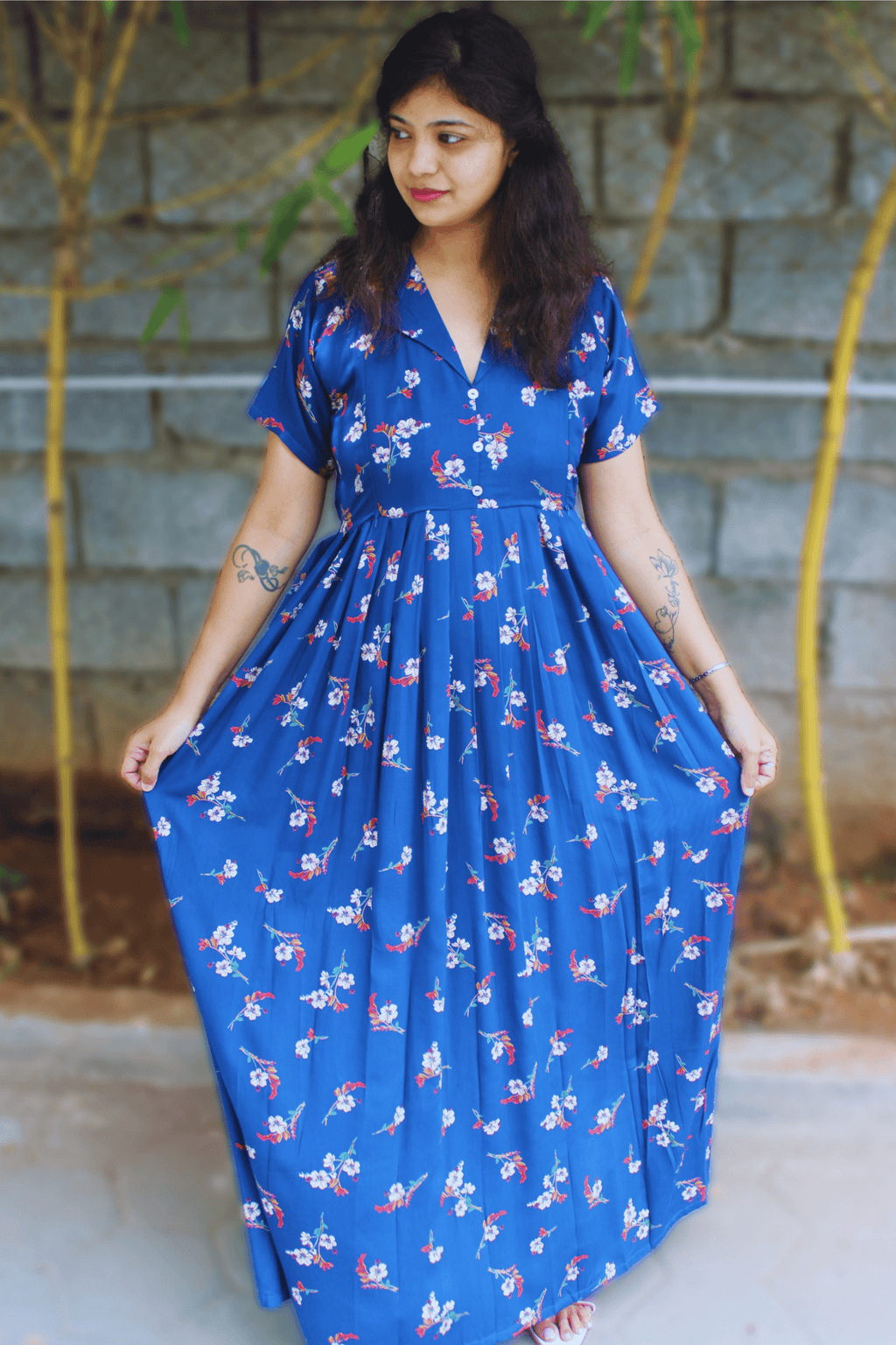 NAVY FLORAL MAXI