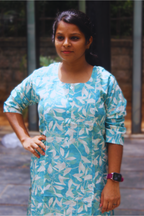 BLUE BLOCK PRINT KURTA