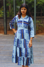 COLLERED TIERED DRESS