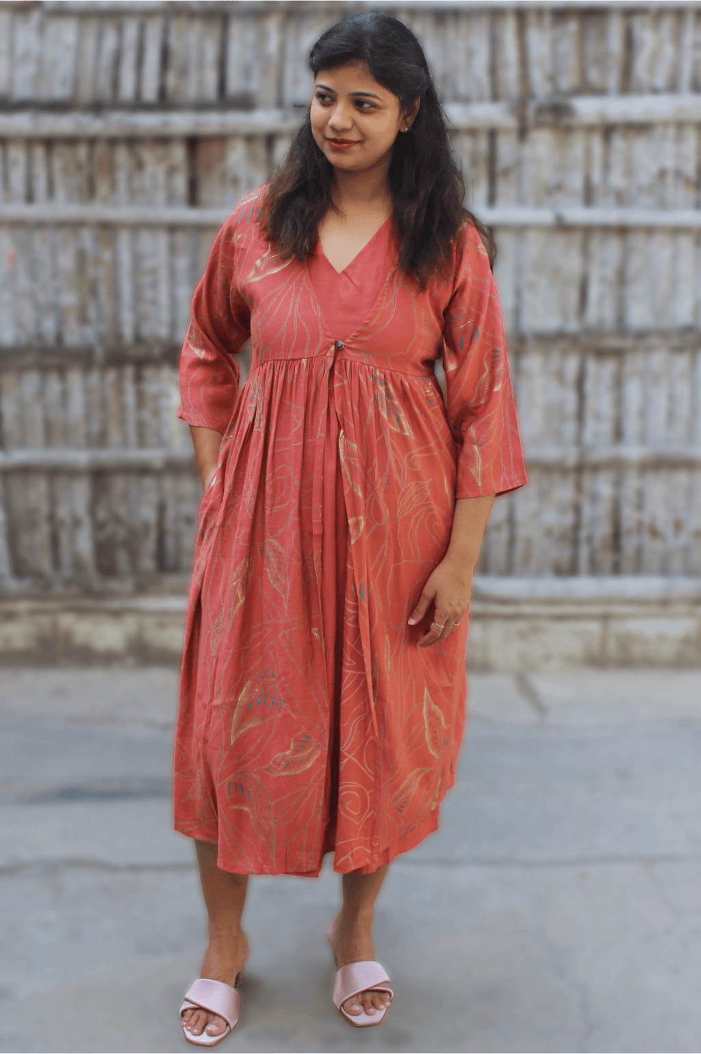 RUST BLOOM JACKET DRESS