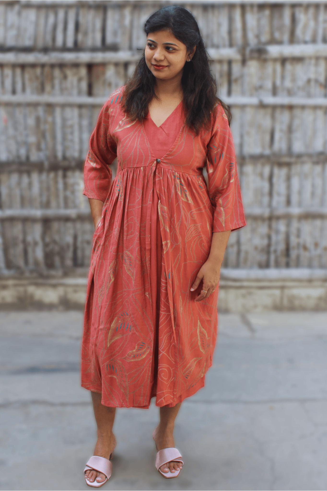 RUST BLOOM JACKET DRESS