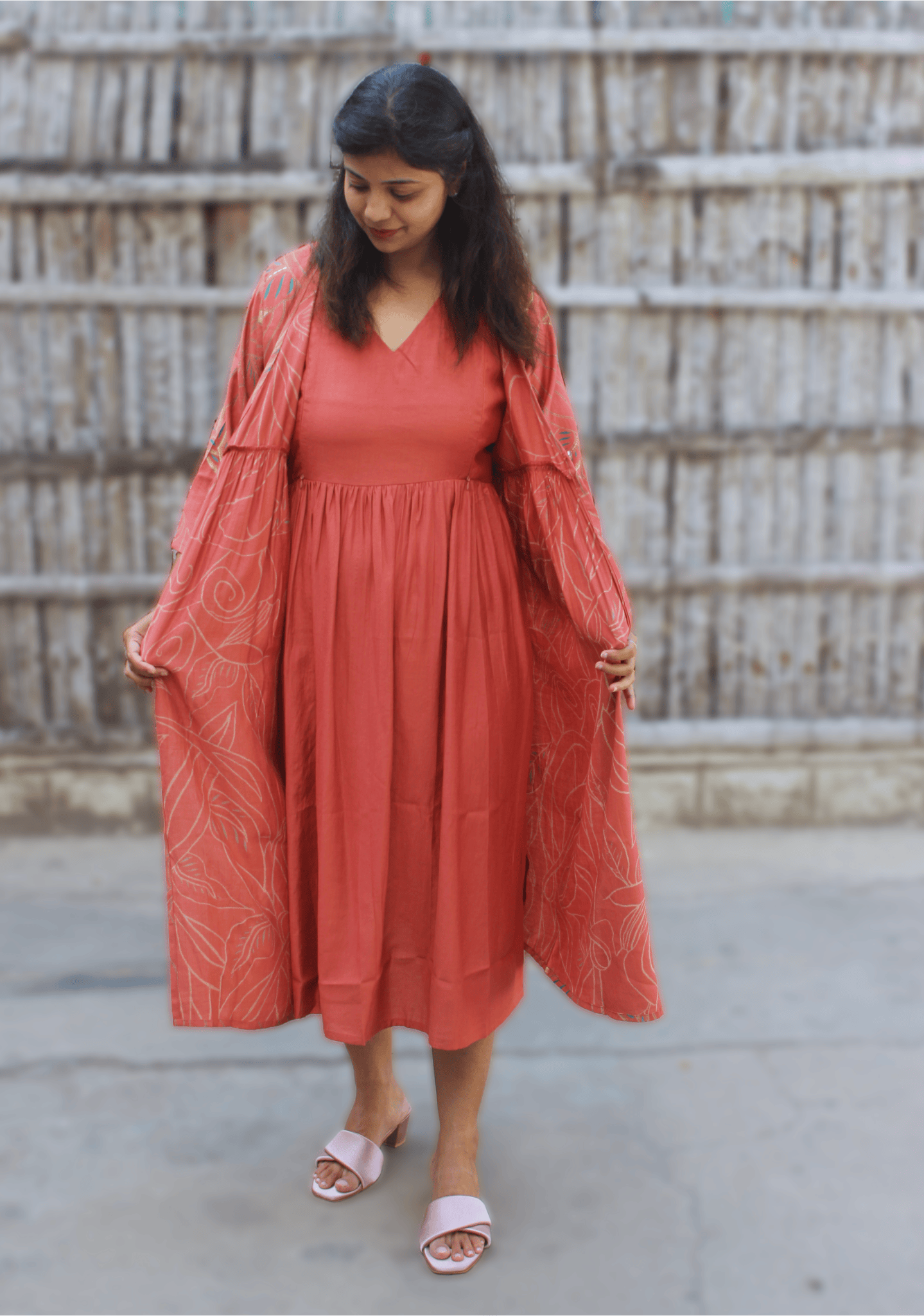 RUST BLOOM JACKET DRESS