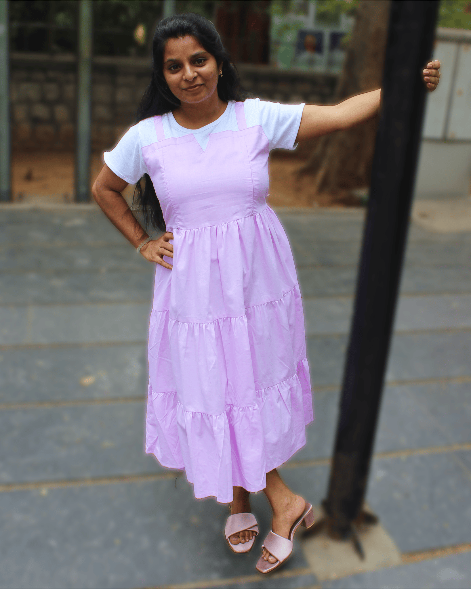 LAVENDER TIERED DRESS