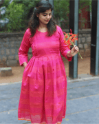 CORAL ROSE SILK DRESS