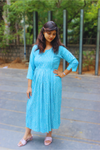 TURQUOISE PRINT DRESS