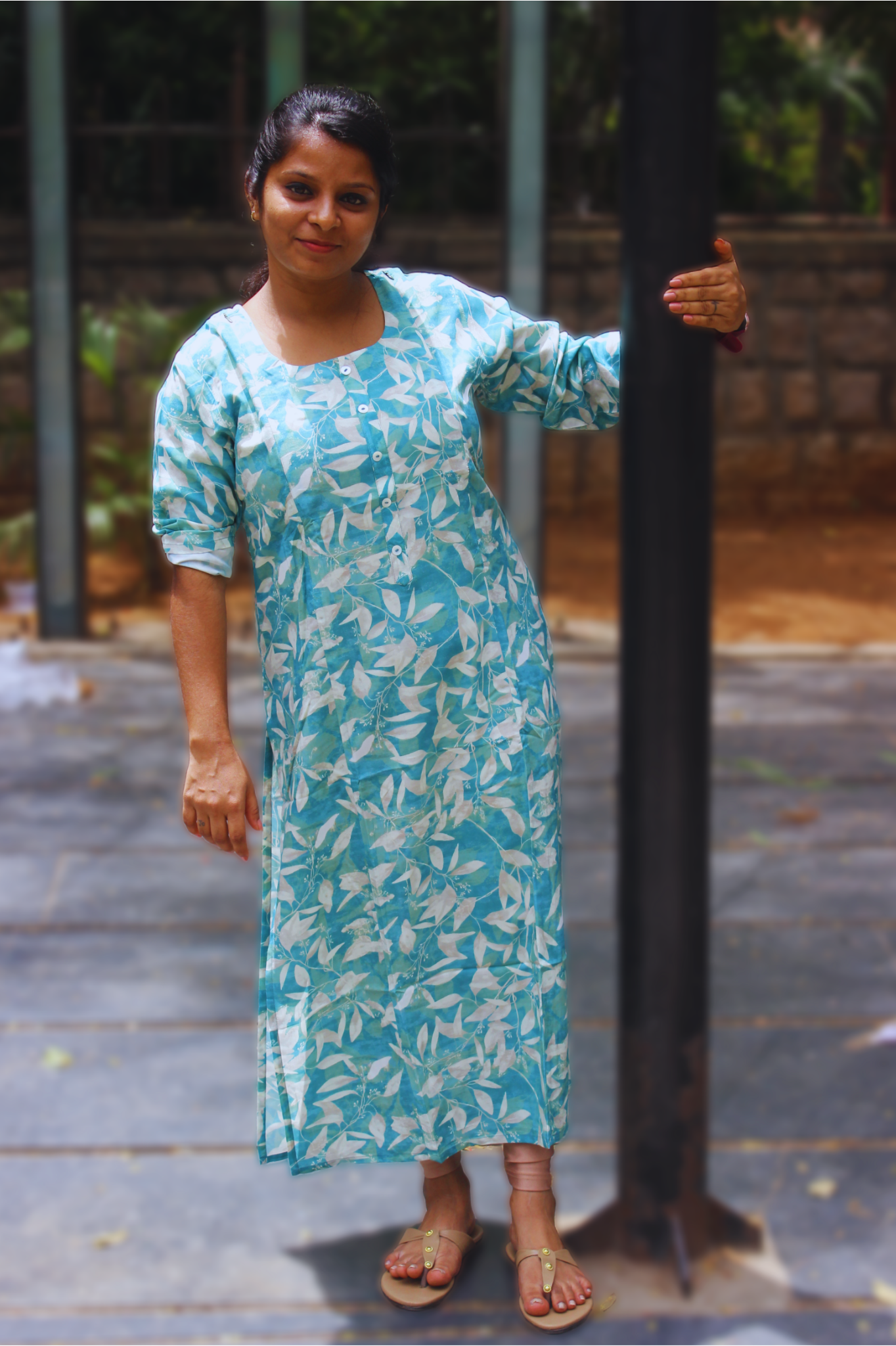 BLUE BLOCK PRINT KURTA