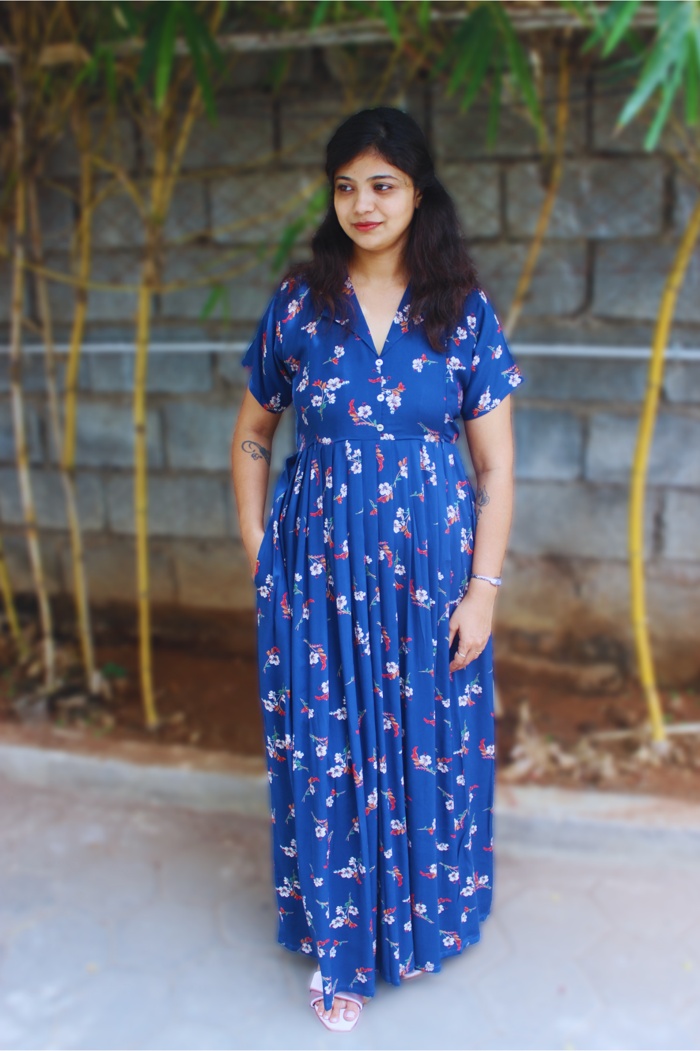 NAVY FLORAL MAXI