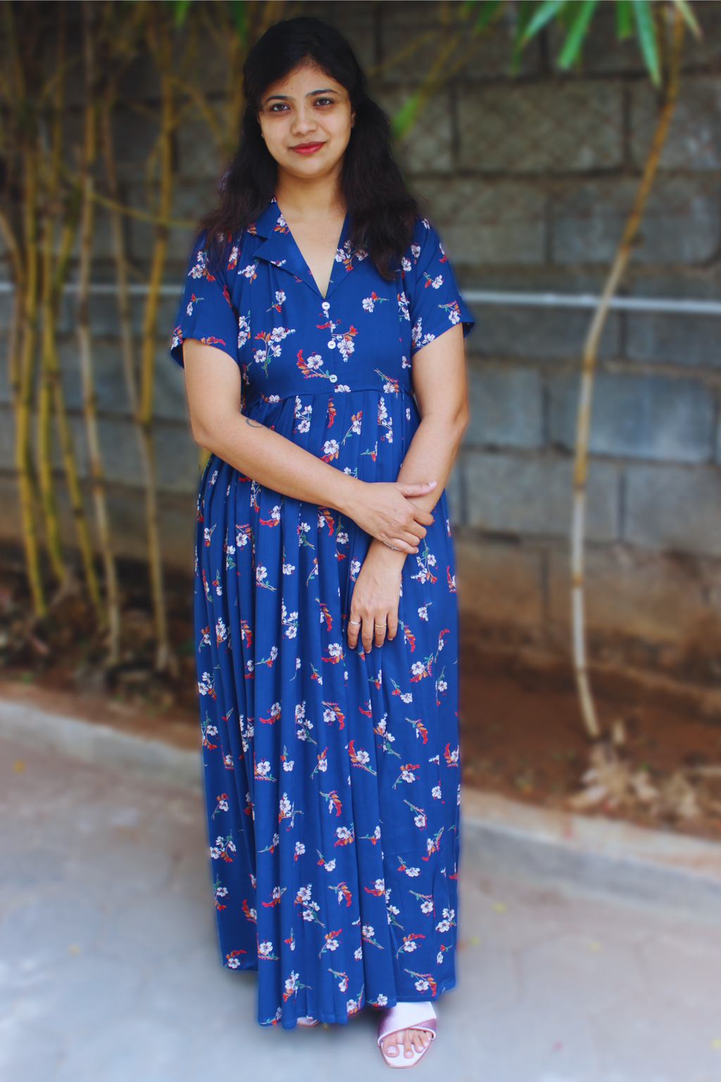 NAVY FLORAL MAXI