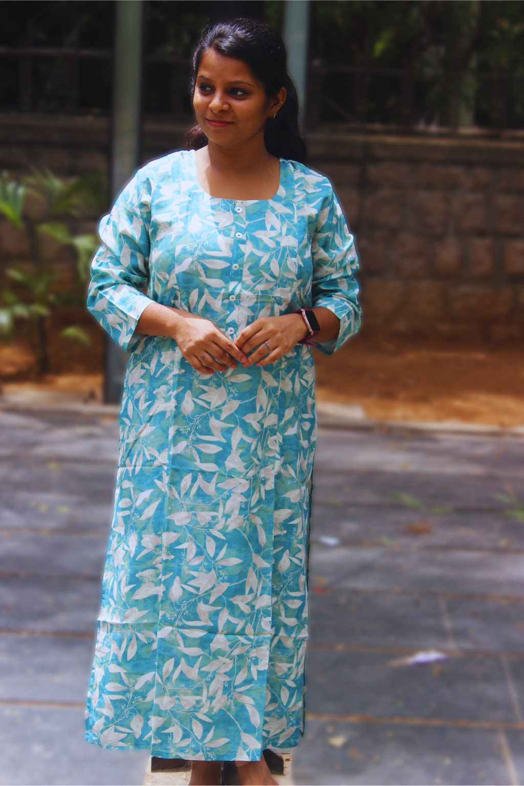 BLUE BLOCK PRINT KURTA