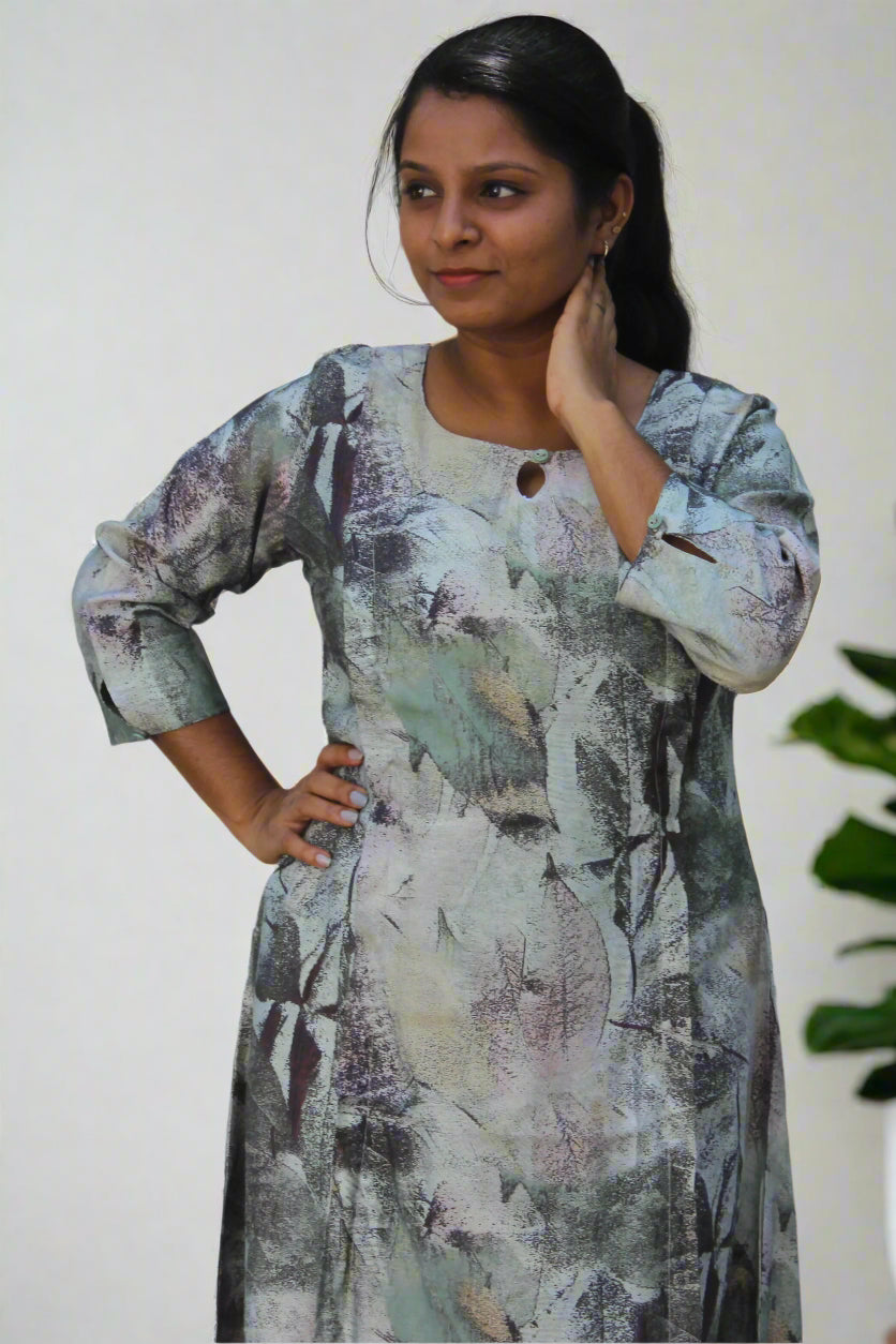 LEAF PRINT KURTA SET