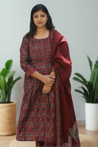 RUST ROYALE ANARKALI SET