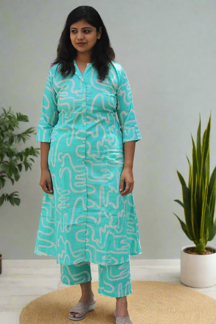 AQUA MAZE SHIRT DRESS