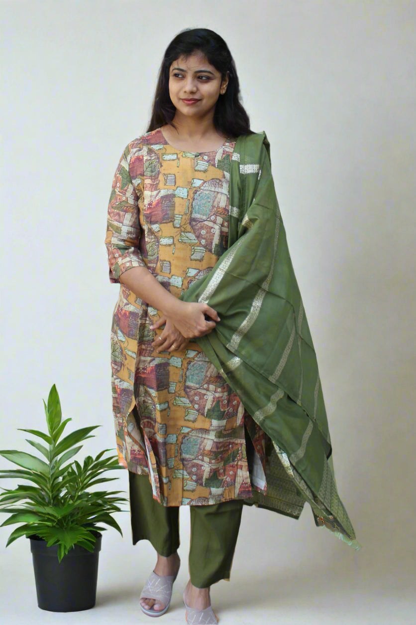EARTHLY ABSTRACT PRINTED KURTA